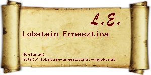 Lobstein Ernesztina névjegykártya